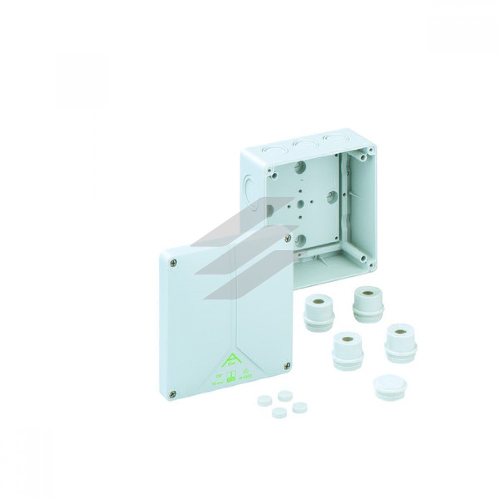 Розподільча коробка Abox 100-L (140х140х79), порожня, полістирол, введеня-12 місць (2-М20, 3-М25/М32, 5-М25/М32, 2-М20/М25 на днищі), IP65, Spelsberg